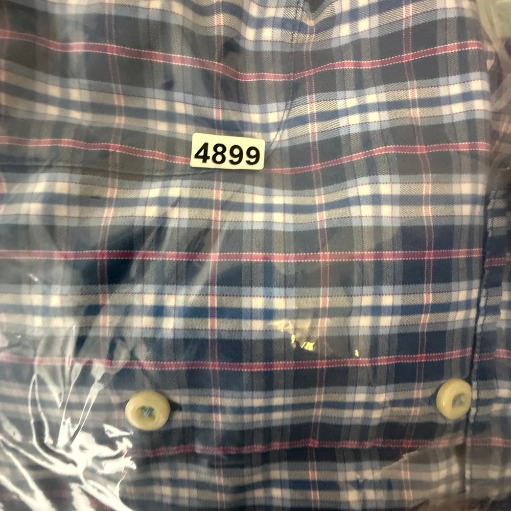Peter Millar Button Down Shirt Medium Plaid Check Cotton Blue Red Menswear‎ - Picture 7 of 7